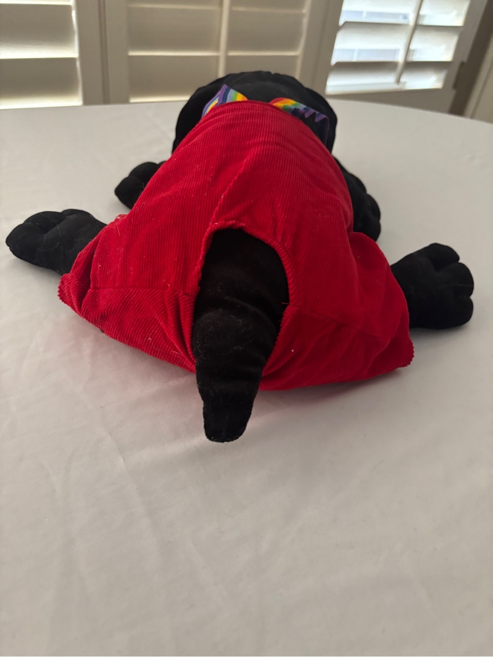 Vintage Pound Puppy 1980’s Black with Red Corduroy Jumper - Picture 5 of 9
